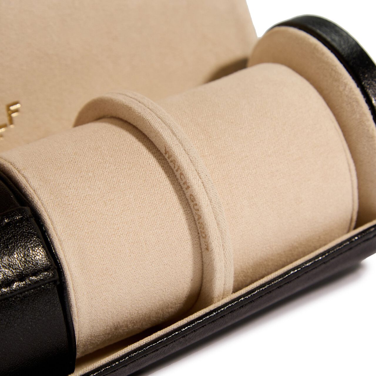 WOLF Palermo Black Jewellery and Watch Roll Details image number 5